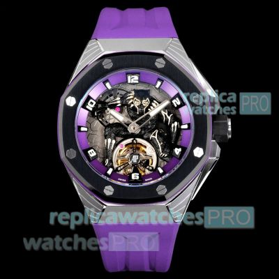 LS Factory 1:1 Clone Audemars Piguet Royal Oak Marvel Black Panther Limited Edition Purple Watch 